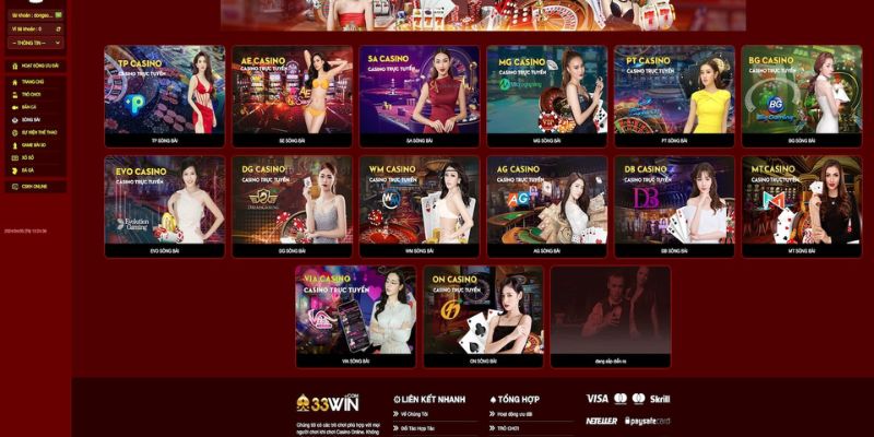 Giới thiệu về live casino 33win70 phổ biến hiện nay